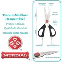 Ver imagem 3 de Kit 5 Tesouras de Cozinha Mundial Inox Desmontável 21,5cm Multiuso Culinária Preta