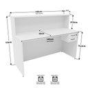 Ver imagem 6 de Balcão Atendimento Recepção Consultório 1400x600 com Gaveteiro Netmobil - Branco