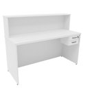 Ver imagem 5 de Balcão Atendimento Recepção Consultório 1400x600 com Gaveteiro Netmobil - Branco