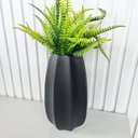 Ver imagem 3 de Vaso Centro de Mesa Preto Fosco Moderno c/ Planta Artificial