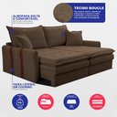 Ver imagem 3 de Sofá Baú sem Caixa Retrátil 1,80m Softgel Bonnie Boucle Marrom Cama Inbox