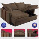 Ver imagem 7 de Sofá Baú sem Caixa Retrátil 1,80m Softgel Bonnie Boucle Marrom Cama Inbox