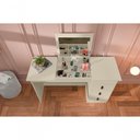 Ver imagem 5 de Penteadeira Escrivaninha Isadora 3 Gavetas com Espelho e Porta Maquiagem Off White