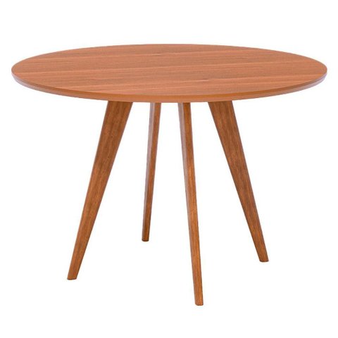 Mesa de Jantar Redonda 4 Lugares Tampo MDF 109 cm 21754 Cinamomo Ornar