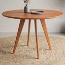 Ver imagem 3 de Mesa de Jantar Redonda 4 Lugares Tampo MDF 109 cm 21754 Cinamomo Ornar