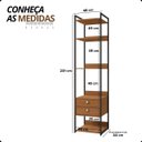 Ver imagem 2 de Armário Estante Organizadora Torre 2 Gavetas 3 Prateleiras Canela/preto Fosco