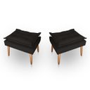 Ver imagem 1 de Kit 02 Puff para Sala e Quarto Madeira Decorativo Opala Suede Marrom