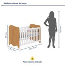 Ver imagem 3 de Berço Mini Cama 132,4x72,5 100% MDF Nuvem Branco/Amadeirado