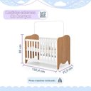 Ver mais imagens de Berço Mini Cama 132,4x72,5 100% MDF Nuvem Branco/Amadeirado