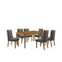 Ver imagem 2 de Mesa de Jantar Liz 180cm Tampo MDF Laminado Canto Copo com 6 Cadeiras Carolina