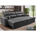 Ver imagem 1 de Sofá Retrátil e Reclinável 2,52m Luxos Cama Inbox Velusoft Cinza