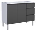 Ver imagem 1 de Gabinete Ga para Cozinha 1.15 Cm em Aço com Puxadores e Pés em Aluminío Cor Preto Cmax