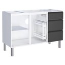 Ver imagem 2 de Gabinete Ga para Cozinha 1.15 Cm em Aço com Puxadores e Pés em Aluminío Cor Preto Cmax