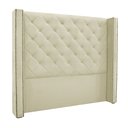 Ver imagem 1 de Cabeceira Decorativa King Size 2,19M Loewe Veludo Bege - Gran Belo