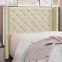 Ver imagem 5 de Cabeceira Decorativa King Size 2,19M Loewe Veludo Bege - Gran Belo