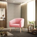 Ver imagem 6 de Cadeira Sala de Jantar Pé Palito Natural Stella Suede D03 - D'Rossi Cor Rosa Bebê