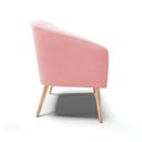 Ver imagem 2 de Cadeira Sala de Jantar Pé Palito Natural Stella Suede D03 - D'Rossi Cor Rosa Bebê