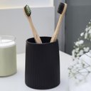 Ver imagem 3 de Porta Objetos de Cerâmica Listras Preto - Oikos