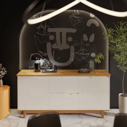 Buffet Flow 2 Portas Offwhite/freijó - 1