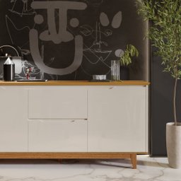Buffet Flow 2 Portas Offwhite/freijó - 2