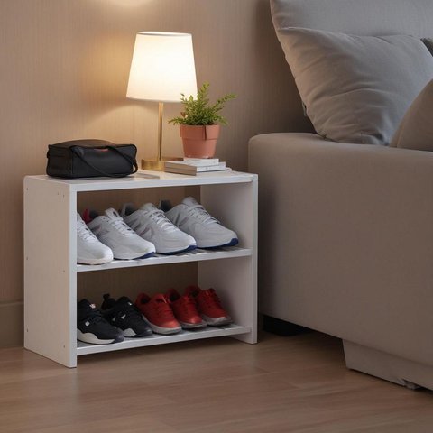 Sapateira para Quarto Sala Hall Lavanderia 25x40x50cm - Branco Tx