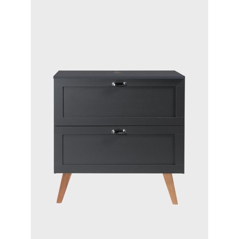 Gabinete para Banheiro com Tampo 80cm Retro Mdf Grafite Milano - On Móveis