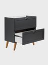 Ver imagem 5 de Gabinete para Banheiro com Tampo 80cm Retro Mdf Grafite Milano - On Móveis