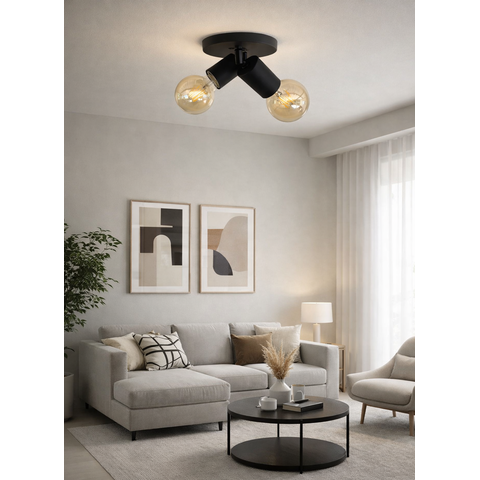 Luminaria Spot Plafon Articulado Duplo E27 Sobrepor Teto