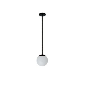 Pendente Moderno Jabuticaba Preto 1 Esfera Globo de Vidro - LEITOSO FOSCO