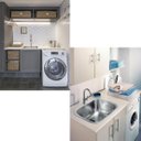 Ver imagem 3 de Tanque Lavanderia Lavar Roupa 30l Aço Inox Balcao Pia com Valvula Sifao Limpeza Lavabo Casa Compre B