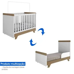 Quarto de Bebê Completo com Cômoda Berço e Guarda Roupa 100% MDF Retrô Kakau Espresso Móveis - 18