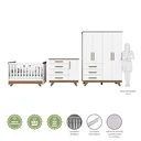 Ver imagem 6 de Quarto de Bebê Completo com Cômoda Berço e Guarda Roupa 100% MDF Retrô Kakau Espresso Móveis