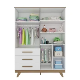 Quarto de Bebê Completo com Cômoda Berço e Guarda Roupa 100% MDF Retrô Kakau Espresso Móveis - 10