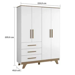 Quarto de Bebê Completo com Cômoda Berço e Guarda Roupa 100% MDF Retrô Kakau Espresso Móveis - 9