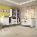 Ver imagem 3 de Quarto de Bebê Completo com Cômoda Berço e Guarda Roupa 100% MDF Retrô Kakau Espresso Móveis