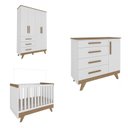 Ver imagem 4 de Quarto de Bebê Completo com Cômoda Berço e Guarda Roupa 100% MDF Retrô Kakau Espresso Móveis