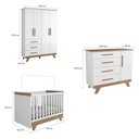 Ver imagem 5 de Quarto de Bebê Completo com Cômoda Berço e Guarda Roupa 100% MDF Retrô Kakau Espresso Móveis