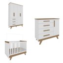 Ver imagem 4 de Quarto de Bebê Completo com Cômoda Berço e Guarda Roupa 100% MDF Retrô Kakau Espresso Móveis