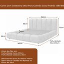 Ver imagem 4 de Cama Japonesa com Cabeceira Casal Nuvem Linho Off White - Sallar Home
