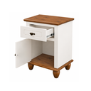 Ver imagem 7 de Conjunto 1 Mesa de Cabeceira Retrô + 1 Cômoda 4 Gavetas Off White/Nogueira