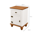 Ver mais imagens de Conjunto 1 Mesa de Cabeceira Retrô + 1 Cômoda 4 Gavetas Off White/Nogueira