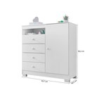 Ver imagem 3 de Kit Guarda Roupa Infantil 4 Portas e 2 Gavetas com Comoda Sapateira 4 Gavetas e 1 Porta Branco Flex