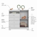 Ver imagem 5 de Kit Guarda Roupa Infantil 4 Portas e 2 Gavetas com Comoda Sapateira 4 Gavetas e 1 Porta Branco Flex