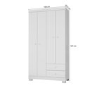 Ver imagem 2 de Kit Guarda Roupa Infantil 4 Portas e 2 Gavetas com Comoda Sapateira 4 Gavetas e 1 Porta Branco Flex