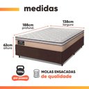 Ver imagem 3 de Cama Box Casal Gazin Colchão Molas Ensacadas 138x188x62cm Maximus Bege/Marrom