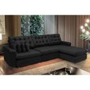 Ver imagem 1 de Sofá Berlin 3.85x1.70m com Chaise Super Pillow Top - Preto