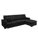 Ver imagem 3 de Sofá Berlin 3.85x1.70m com Chaise Super Pillow Top - Preto