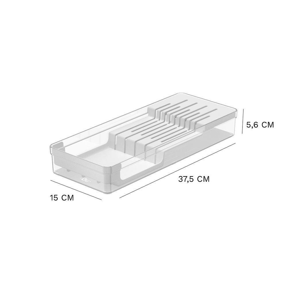 Organizador de Facas Clear ou 37,5 X 15 X 5,6 Cm Cor:branco - 5