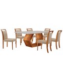 Ver imagem 1 de Mesa Ane 180 Tampo com Vidro Laqueado com 6 Cadeiras Munique