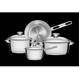 Jogo de Panelas Tramontina Allegra em Aço Inox com Fundo Triplo 4 Peças 65650324 - 5 Jogo de Panelas Tramontina Allegra em Aço Inox com Fundo Triplo 4 Peças 65650324 - 5